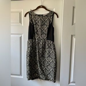 Loft Black and Gold Dress
